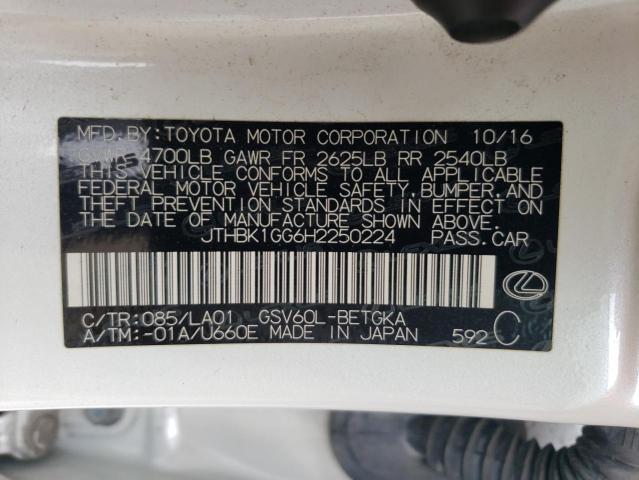 JTHBK1GG6H2250224 Lexus ES 350