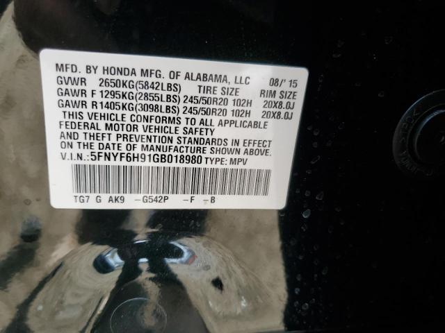 5FNYF6H91GB018980 Honda Pilot Touring
