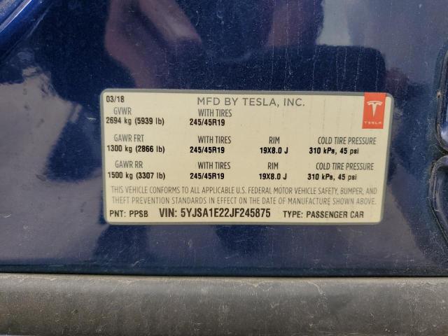 5YJSA1E22JF245875 Tesla MODEL S