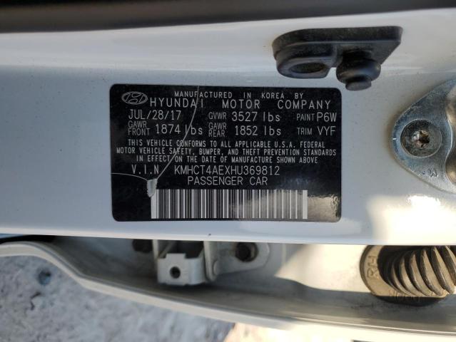 KMHCT4AEXHU369812 Hyundai ACCENT SE