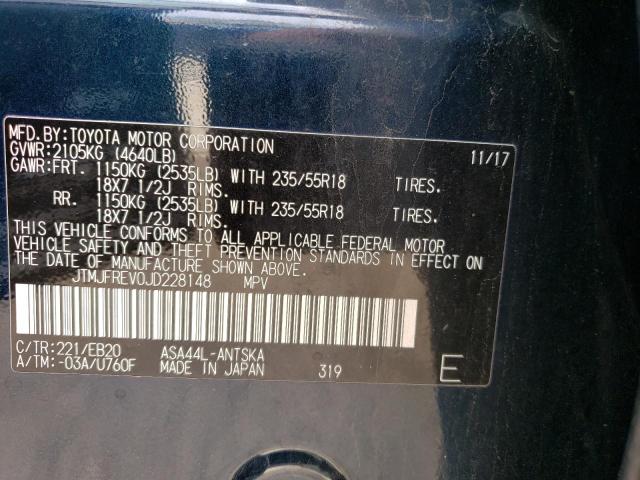 JTMJFREV0JD228148 Toyota RAV4 SE