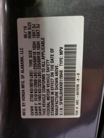 5FNRL6H8XKB119948 Honda Odyssey Touring