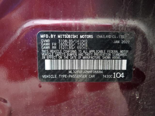 ML32FUFJ2NHF06684 Mitsubishi Mirage G4 Es