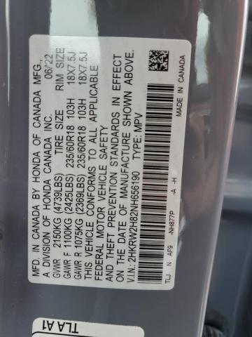 2HKRW2H82NH656190 Honda CR-V EXL