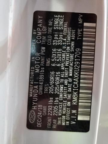 KM8K1CAAXKU291709 Hyundai Kona Se