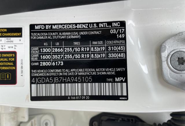 4JGDA5JB7HA945105 Mercedes-Benz GLE 350