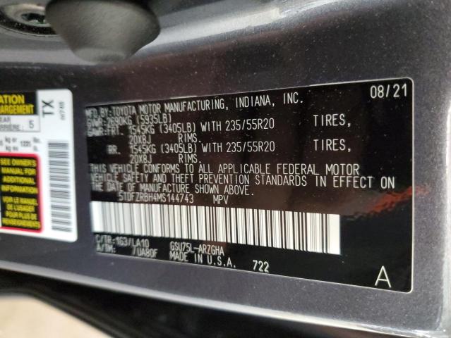 5TDFZRBH4MS144743 Toyota Highlander Platinum