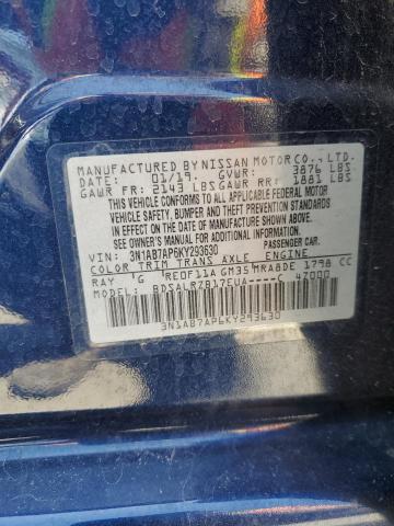 3N1AB7AP6KY293630 Nissan SENTRA S