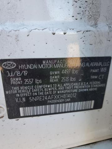 5NPE24AFXKH814012 Hyundai SONATA SE