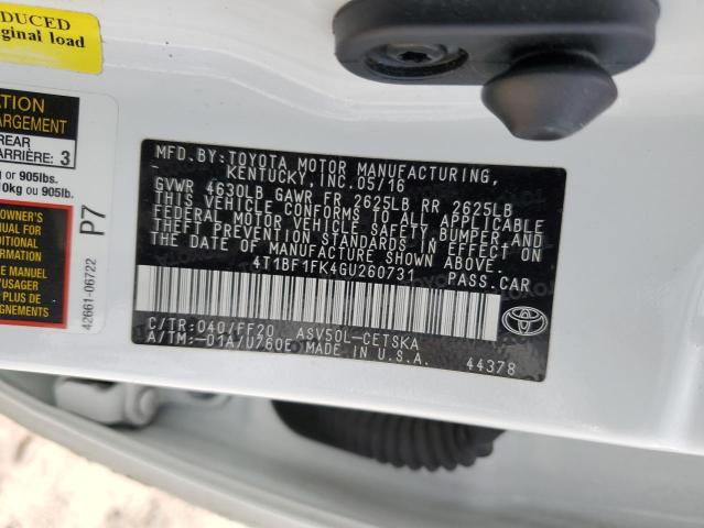 4T1BF1FK4GU260731 Toyota CAMRY LE