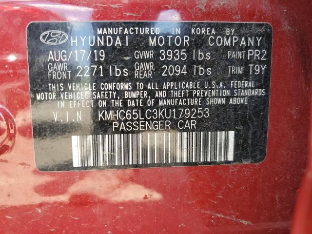 KMHC65LC3KU179253 Hyundai IONIQ BLUE