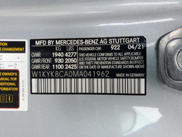 W1KYK8CA0MA041962 Mercedes-Benz AMG GT