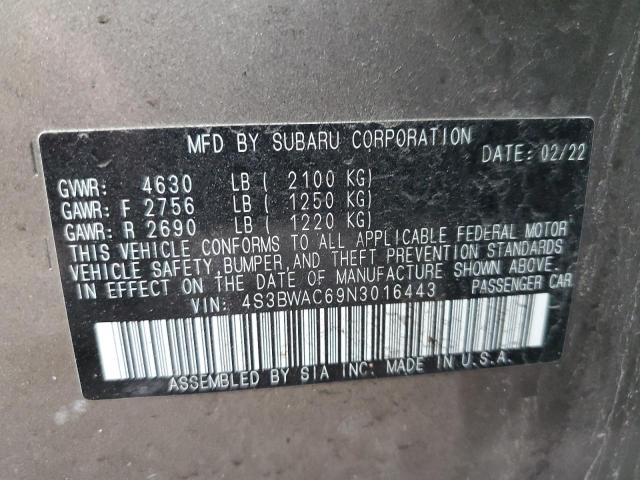 4S3BWAC69N3016443 Subaru Legacy Premium