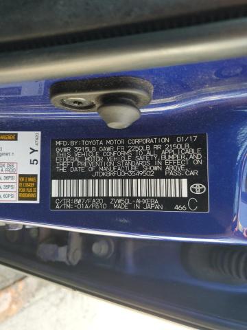 JTDKBRFU0H3549502 Toyota Prius