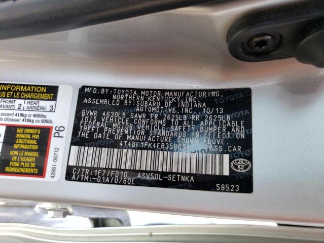 4T4BF1FK4ER358094 Toyota CAMRY L