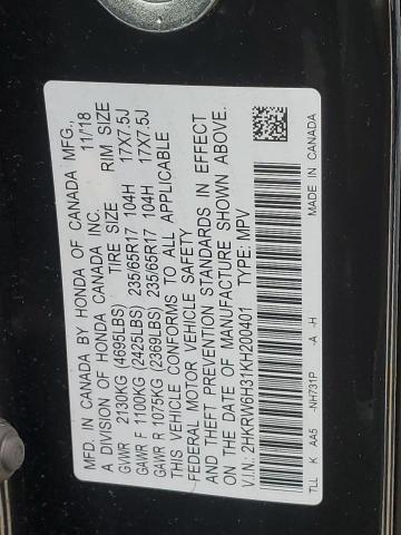 2HKRW6H31KH200401 Honda CR-V LX