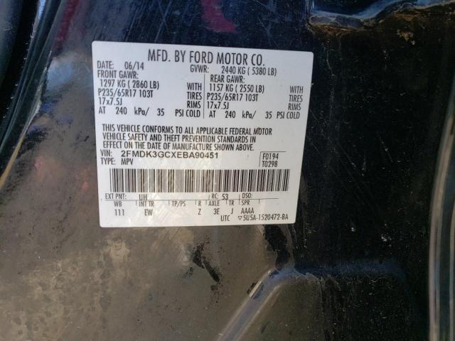 2FMDK3GCXEBA90451 Ford EDGE SE