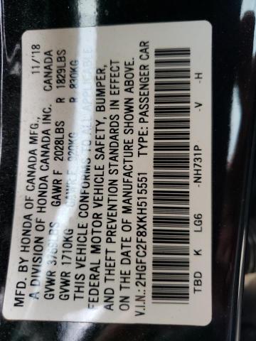 2HGFC2F8XKH515551 Honda Civic Sport