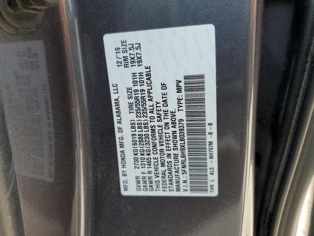 5FNRL6H9XLB039379 Honda Odyssey Elite