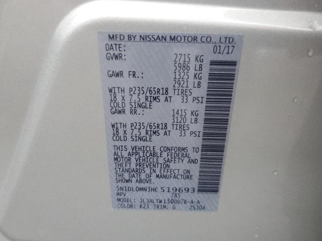 5N1DL0MN3HC519693 Infiniti QX60