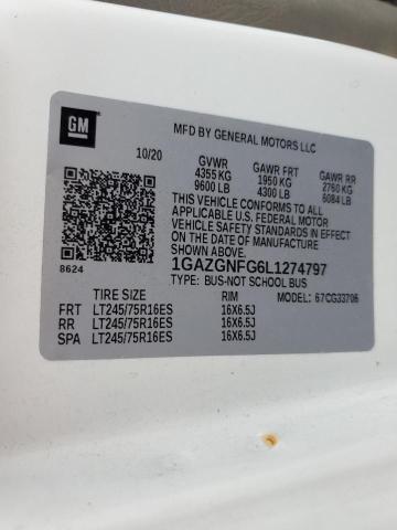1GAZGNFG6L1274797 Chevrolet Express G3500 Ls
