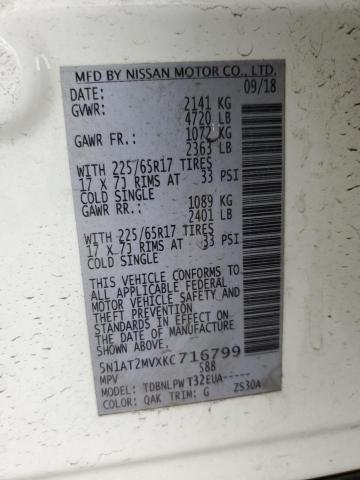 5N1AT2MVXKC716799 Nissan ROGUE S
