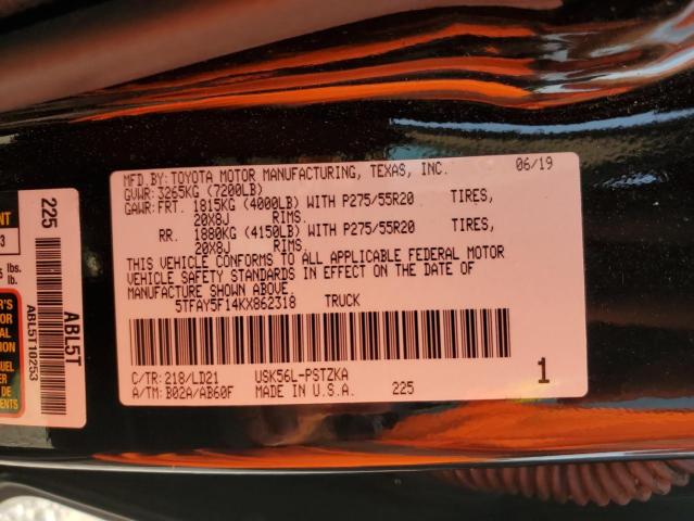 5TFAY5F14KX862318 Toyota Tundra Crewmax 1794