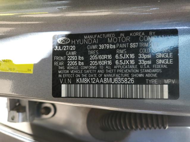 KM8K12AA8MU635826 Hyundai Kona Se