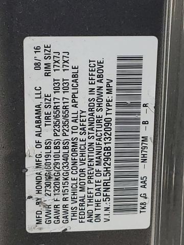 5FNRL5H29GB132090 Honda ODYSSEY LX