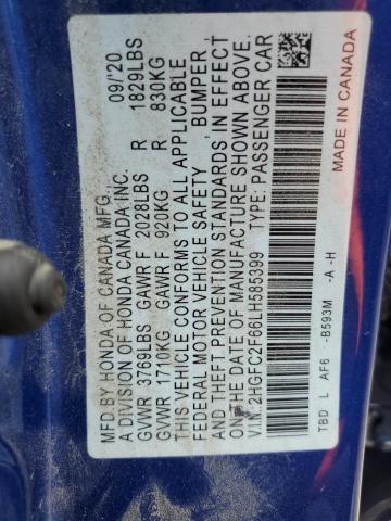 2HGFC2F66LH585399 Honda Civic Lx