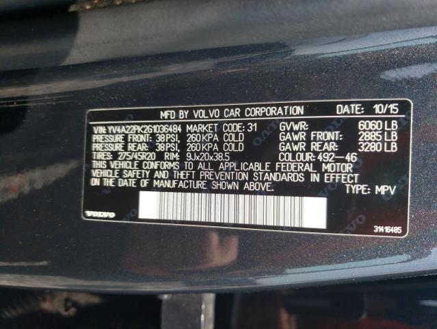 YV4A22PK2G1036484 Volvo XC90 T6