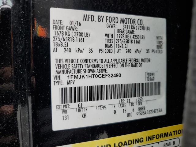1FMJK1HT0GEF32490 Ford Expedition El Xlt