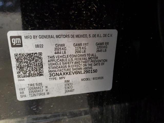 3GNAXKEV6NL290150 Chevrolet EQUINOX LT