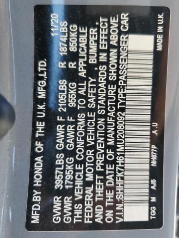 SHHFK7H61MU208092 Honda CIVIC EX
