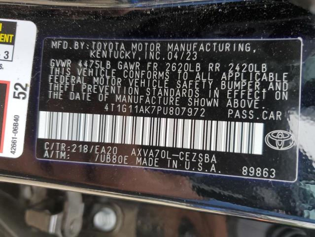 4T1G11AK7PU807972 Toyota Camry Se Night Shade