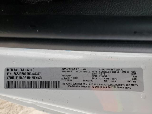 3C6JR6DT9NG187377 RAM 1500 Classic Tradesman