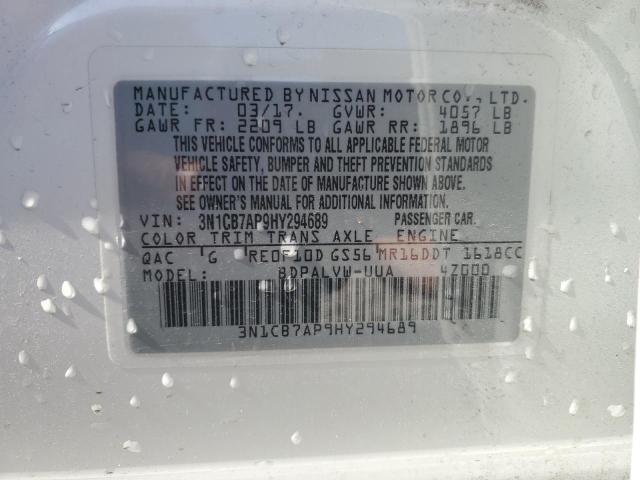 3N1CB7AP9HY294689 Nissan Sentra Sr Turbo