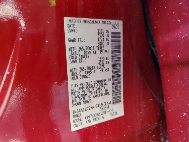 1N6AA1EC2MN505344 Nissan TITAN S