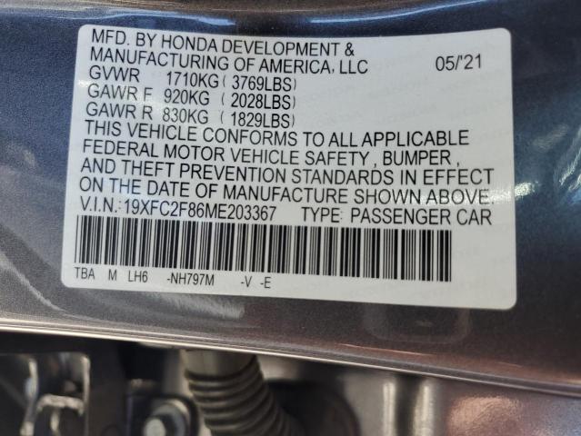 19XFC2F86ME203367 Honda CIVIC SPOR