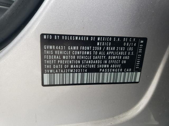 3VWLA7AJ2FM203114 Volkswagen JETTA TDI