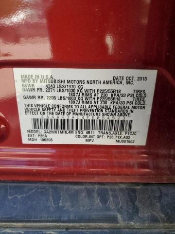 4A4AP3AU4FE054523 Mitsubishi Outlander Sport Es