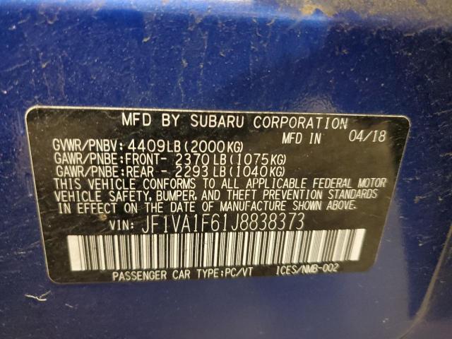 JF1VA1F61J8838373 Subaru Wrx Limited