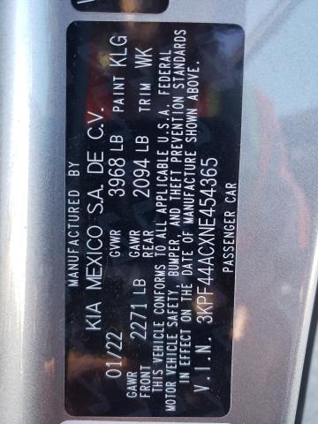 3KPF44ACXNE454365 KIA FORTE GT