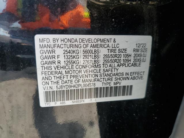 5J8YD9H42PL004578 Acura Mdx Technology