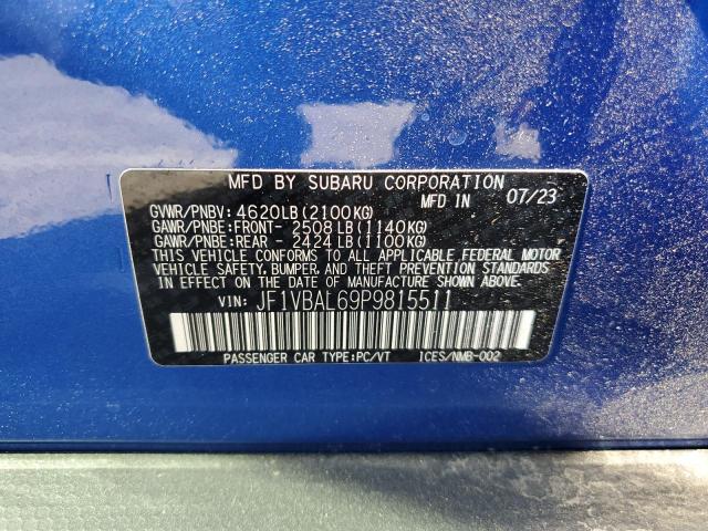 JF1VBAL69P9815511 Subaru Wrx Limited