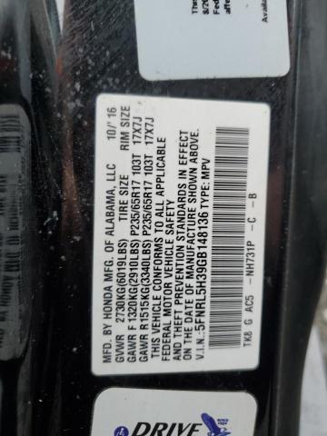 5FNRL5H39GB148136 Honda ODYSSEY SE