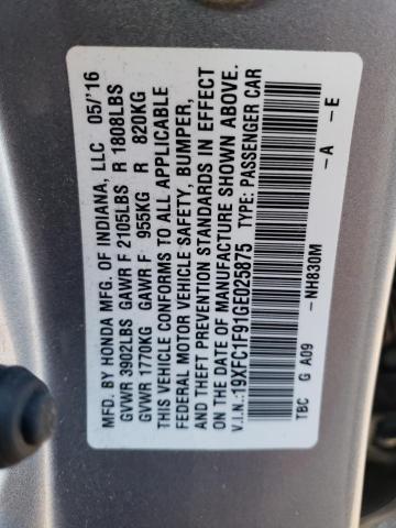 19XFC1F91GE025875 Honda Civic Touring