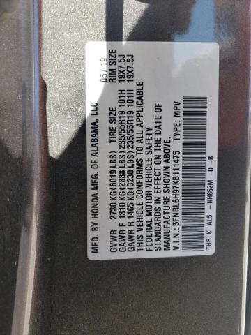 5FNRL6H97KB111475 Honda ODYSSEY EL