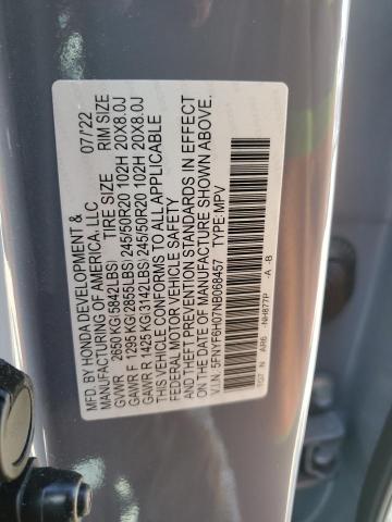 5FNYF6H07NB068457 Honda Pilot Elite