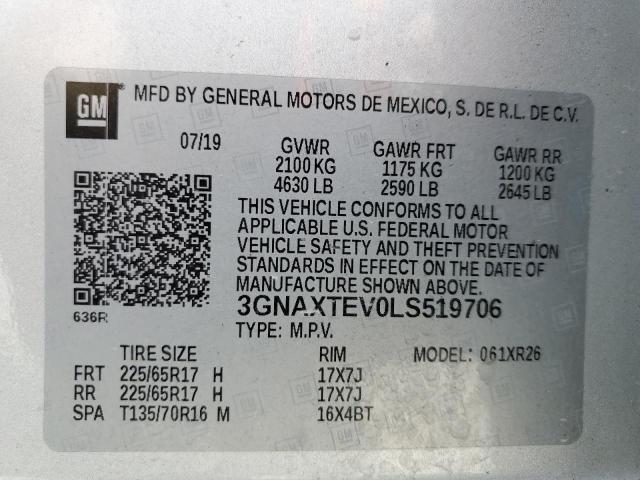 3GNAXTEV0LS519706 Chevrolet EQUINOX LT